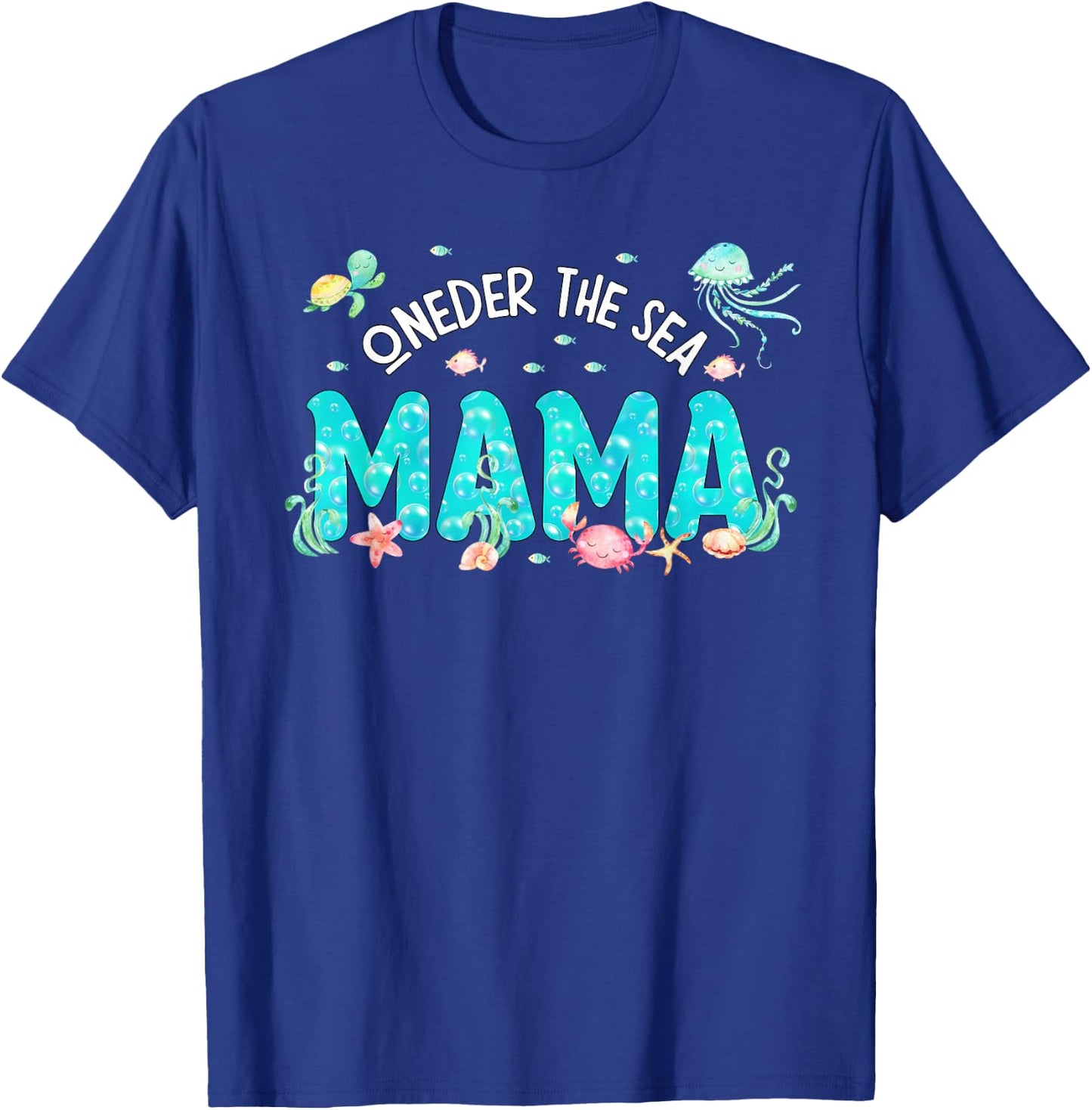 Under Sea Mama Birthday Girl Boy Matching Family Party T-Shirt - T-Shirt | Royal