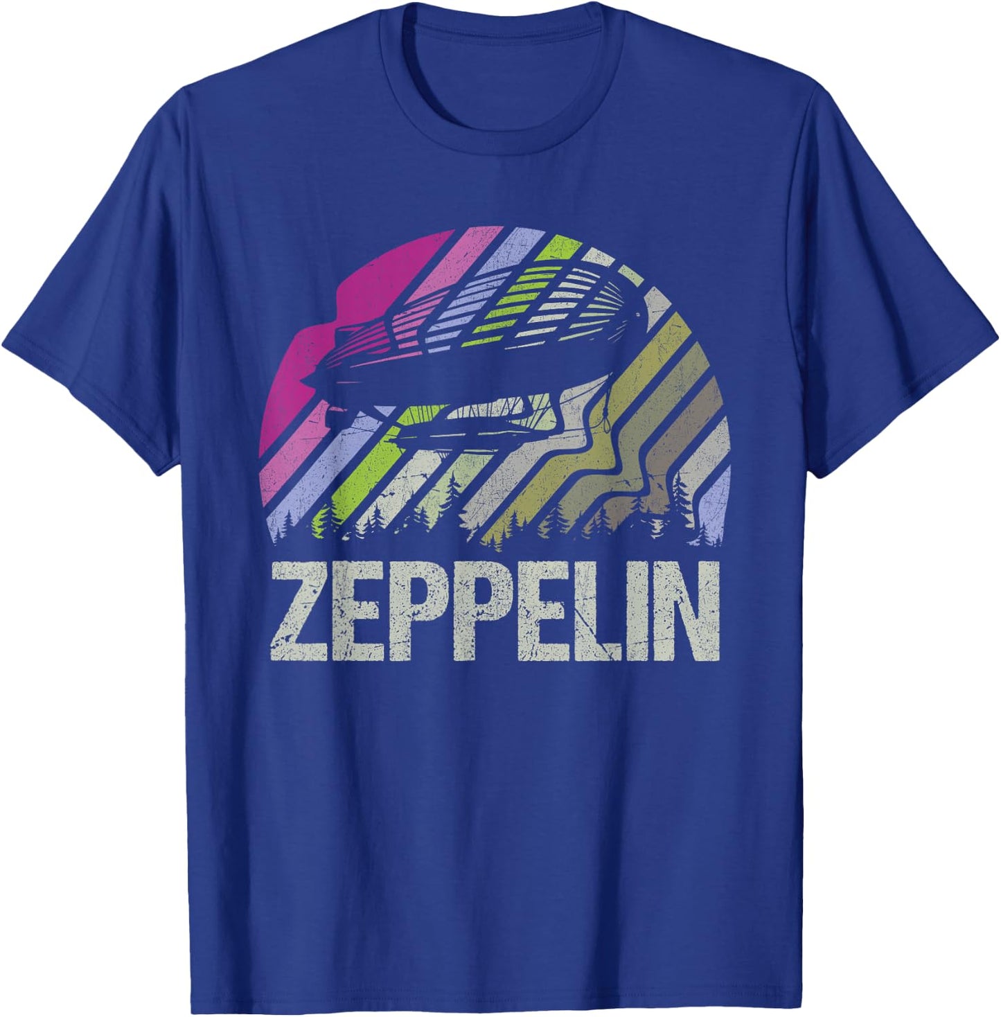 Retro Vintage Zeppelin Airship Aviation Blimp Men Women Kids T-Shirt - T-Shirt | Royal