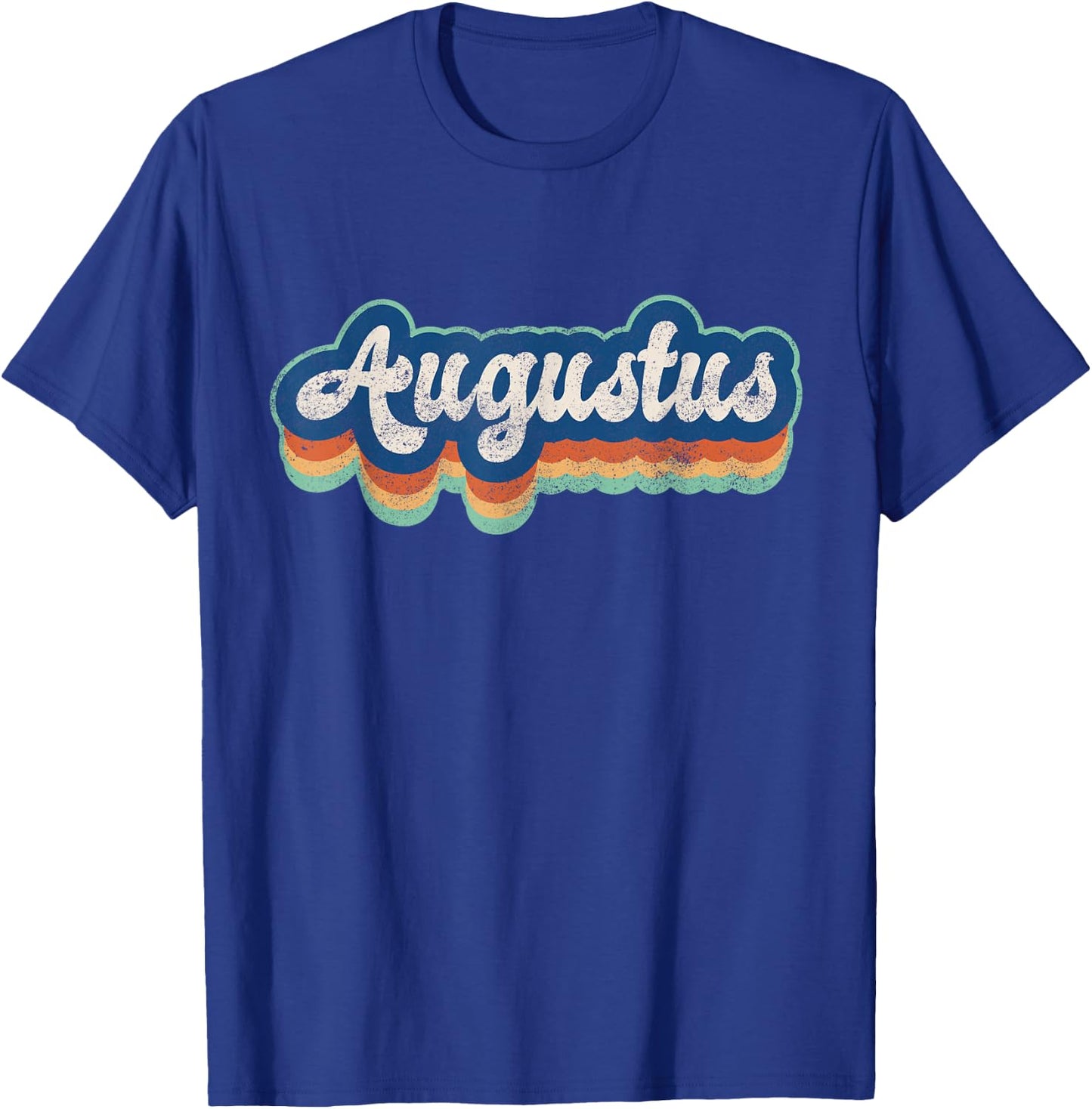 Augustus First Name Boy Vintage Style 70s 80s Personalized T-Shirt - T-Shirt | Royal