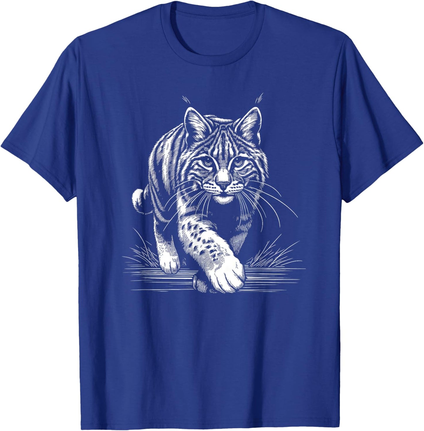Running Bobcat Graphic Design and Men T-Shirt - T-Shirt | Royal
