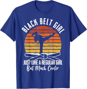 Black Belt Girl Karate Black Belt Promotion Black Belt T-Shirt - T-Shirt | Royal