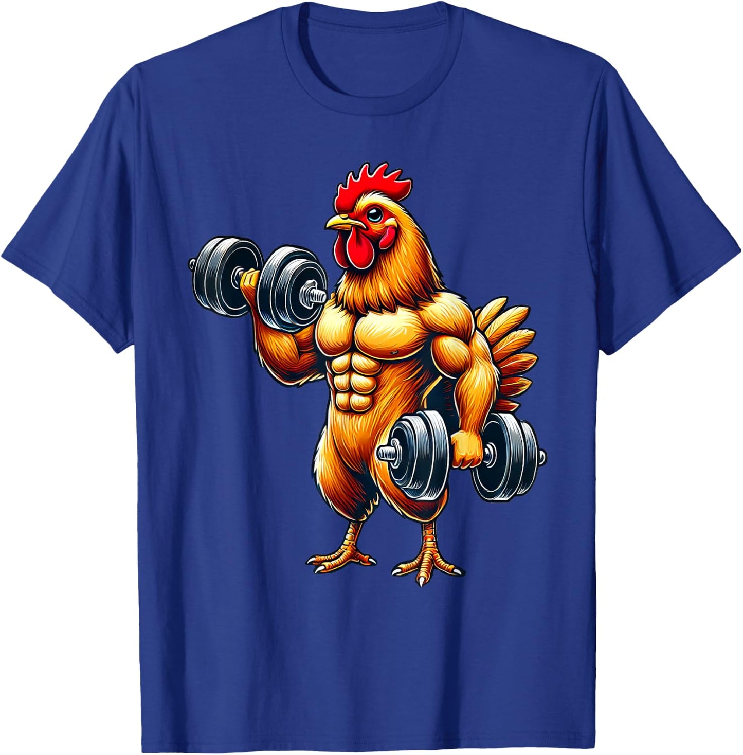 Chicken Powerlifting Weightlifting Gym Apparel -Adults & Kids Black Small Classic Fit Modern Humorous Animal-Themed T-Shirt - T-Shirt | Royal