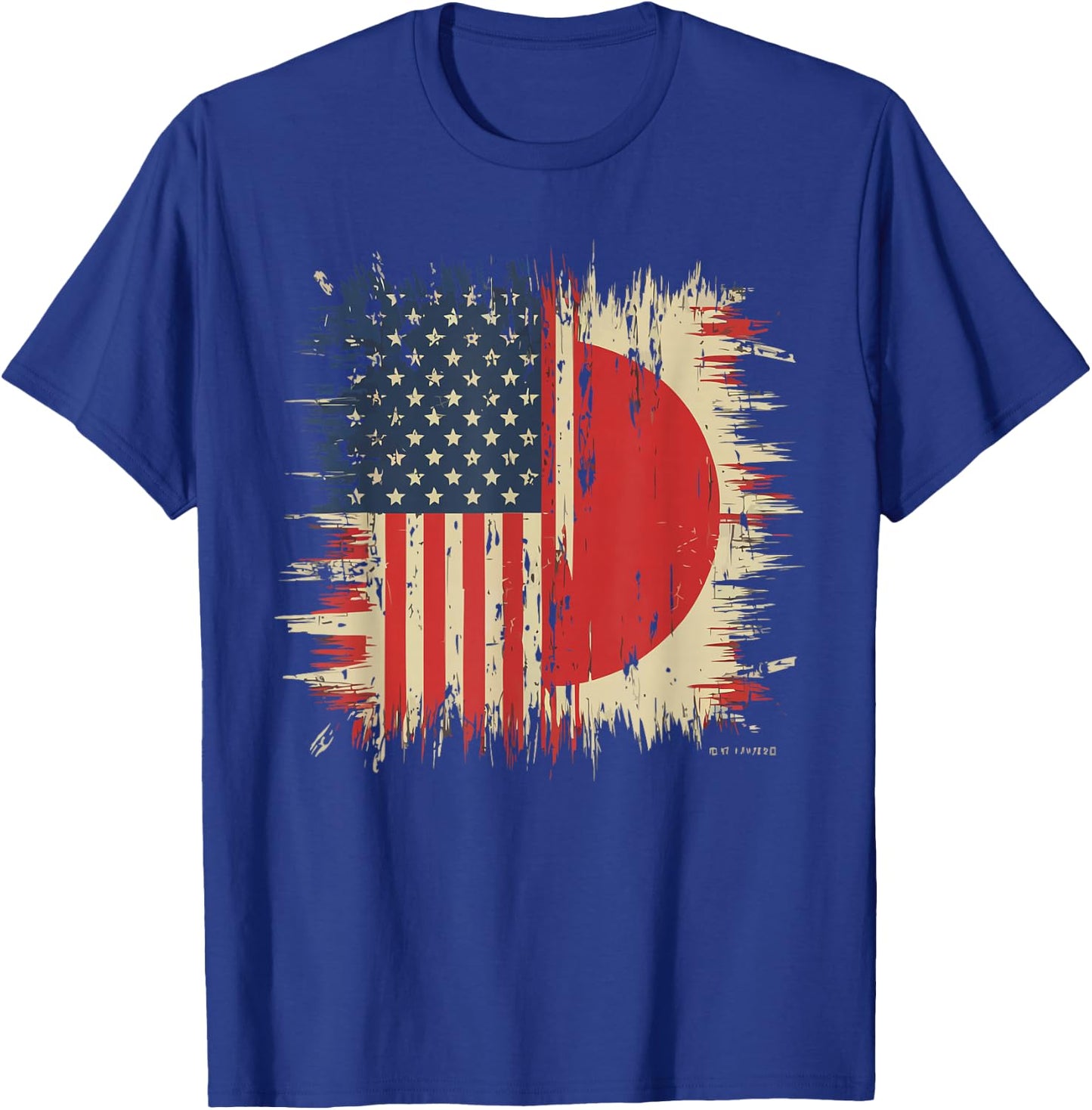 Half Japanese Half American USA Flag Japan America T-Shirt - T-Shirt | Royal