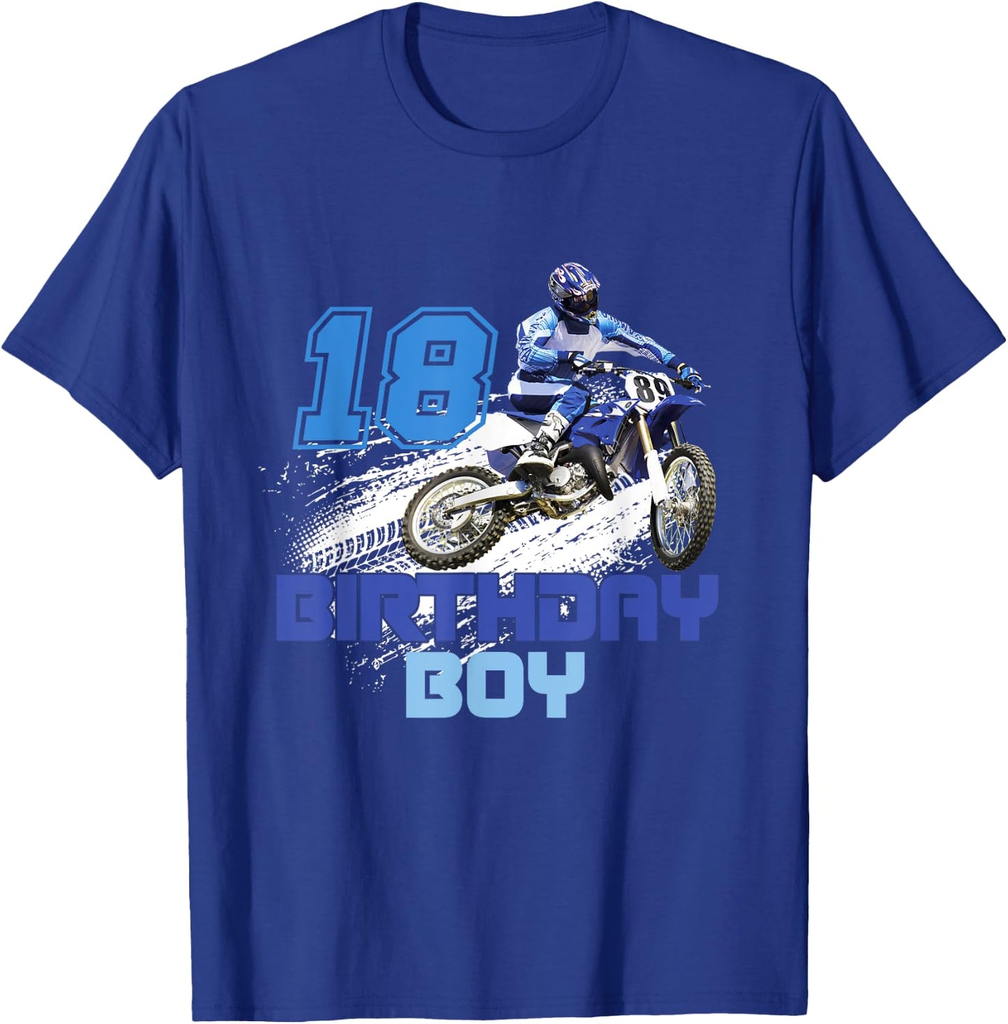 Kid Dirt Bike Rider 18 Years Old Motocross 18th Birthday Boy T-Shirt - T-Shirt | Royal