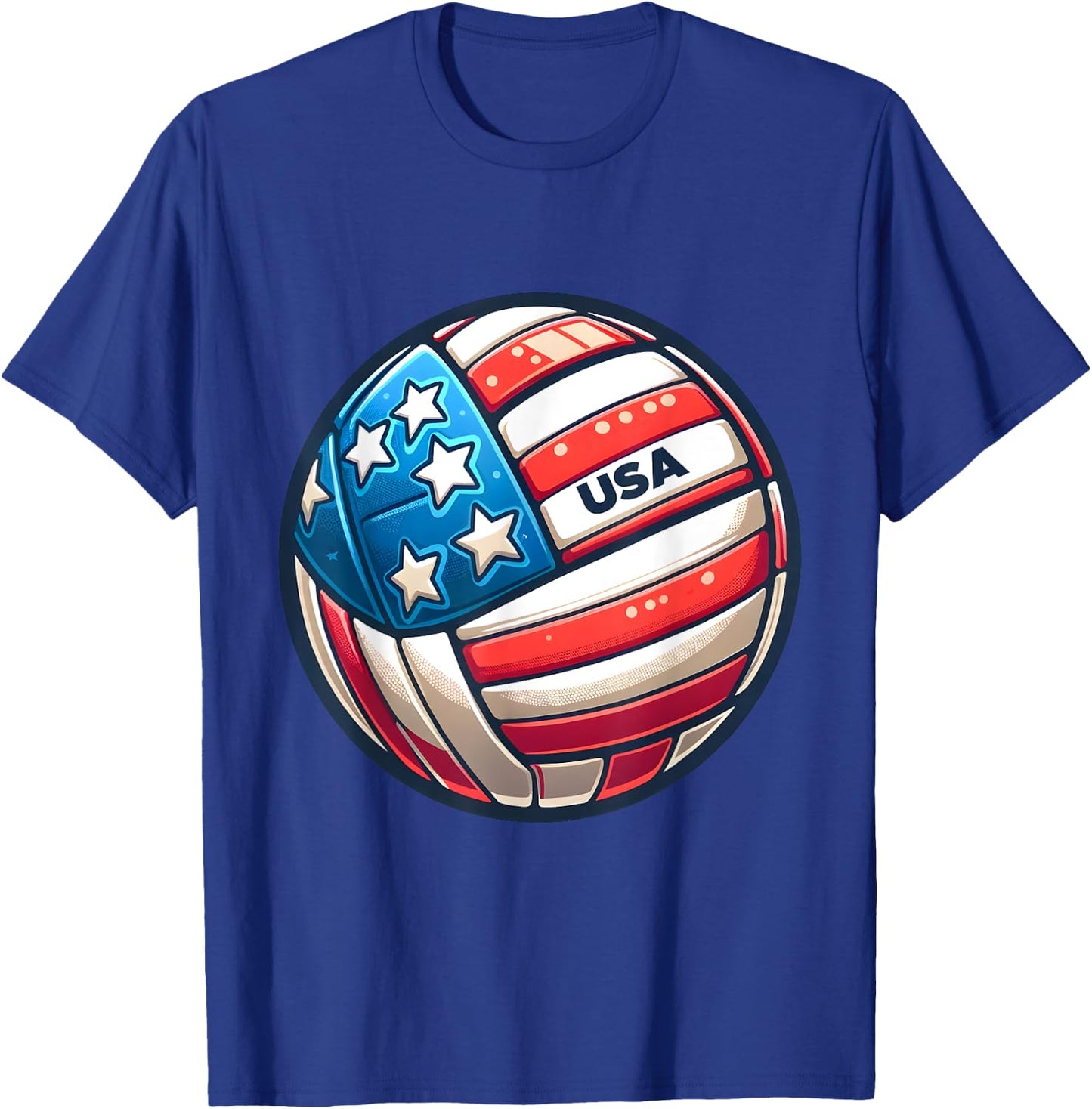 Volleyball Support Team Flag USA Beach American Men Women Kids T-Shirt - T-Shirt | Royal