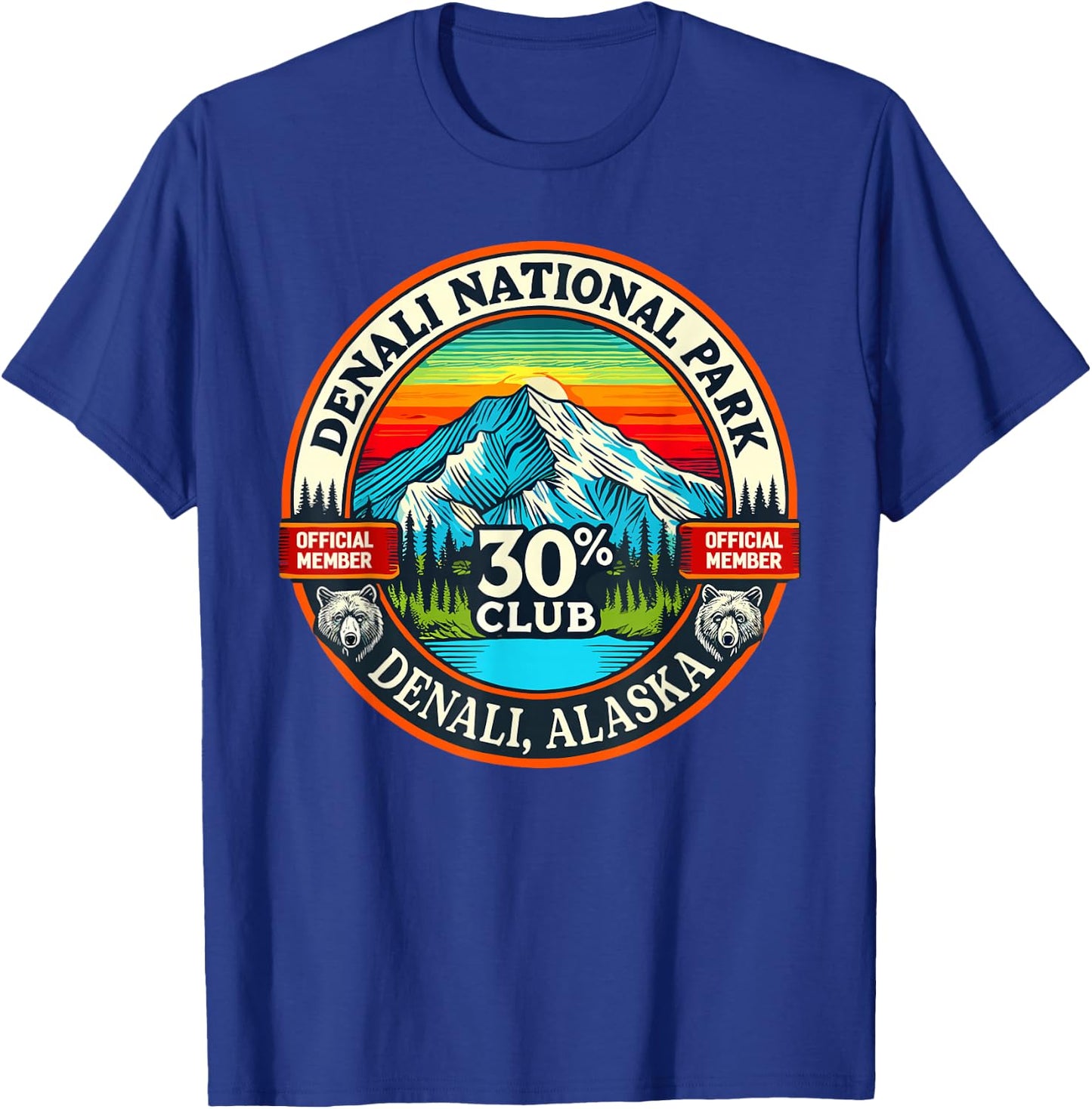 Denali 30% Club Shirt Alaska National Park Souvenir T-Shirt - T-Shirt | Royal