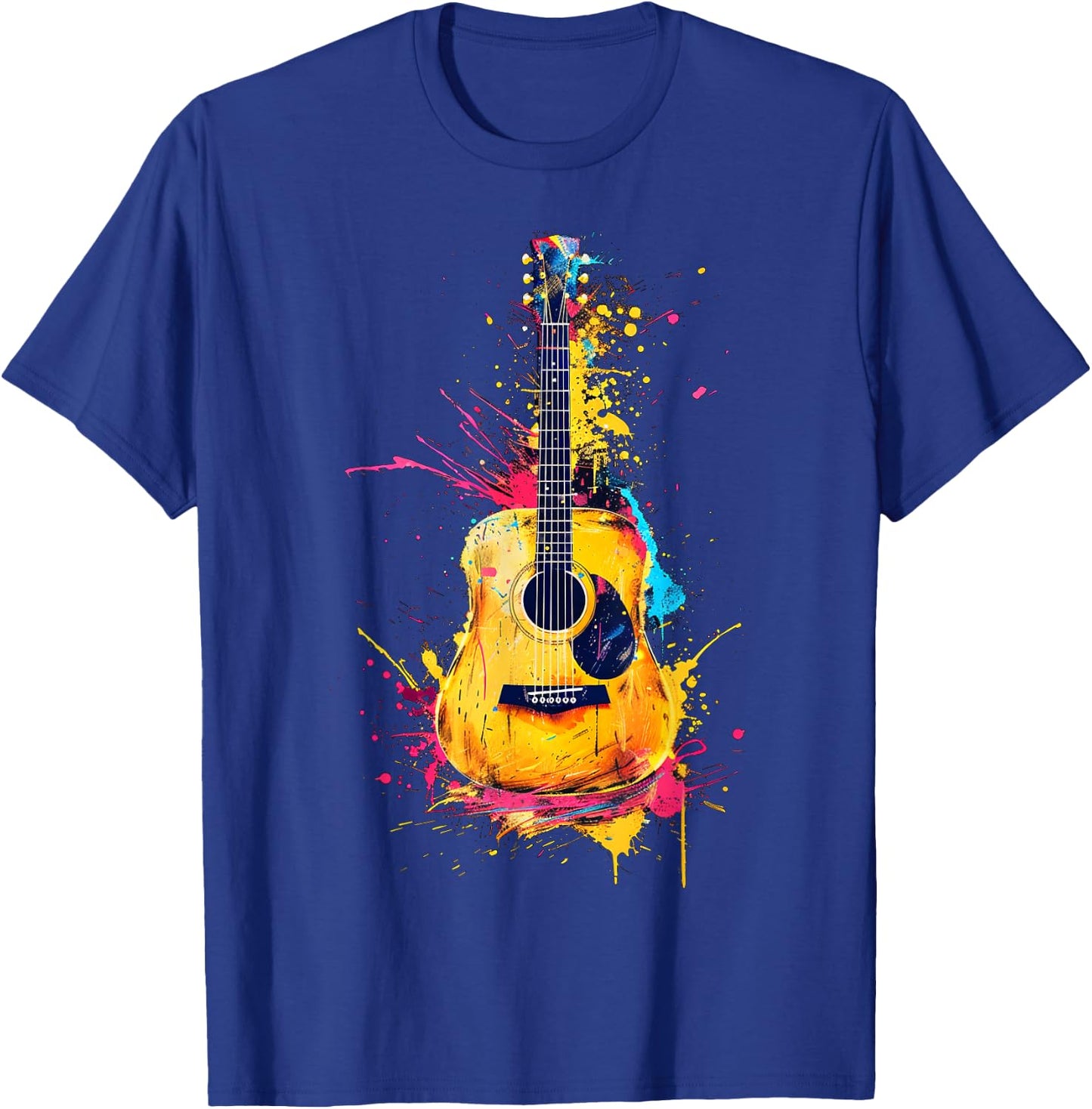 Men, Women and Kids Acoustic Guitar T-Shirt - T-Shirt | Royal