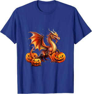Halloween Dragon Jack O Lantern Autumn Kids Boys Girls T-Shirt - T-Shirt | Royal