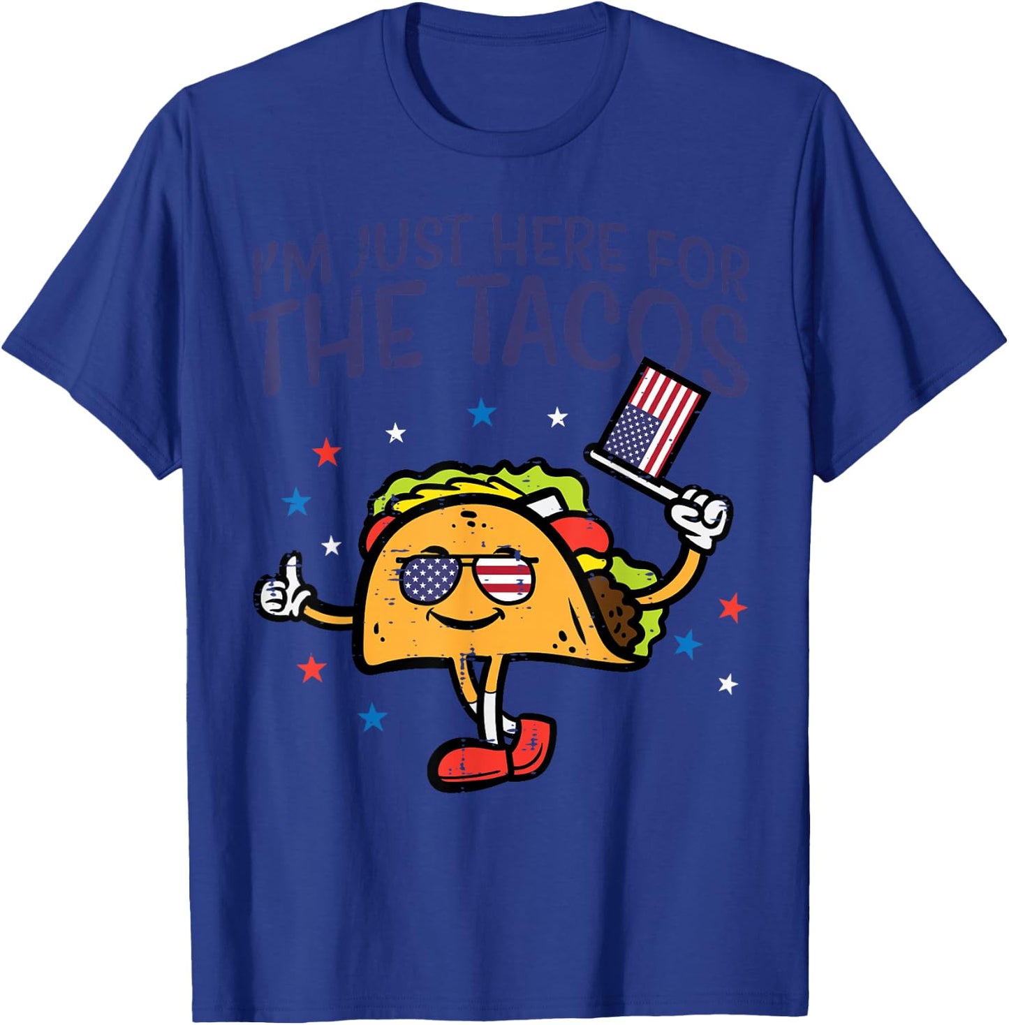4th July Here For Tacos Mexican Food Patriot Men Women Kids T-Shirt - T-Shirt | Royal