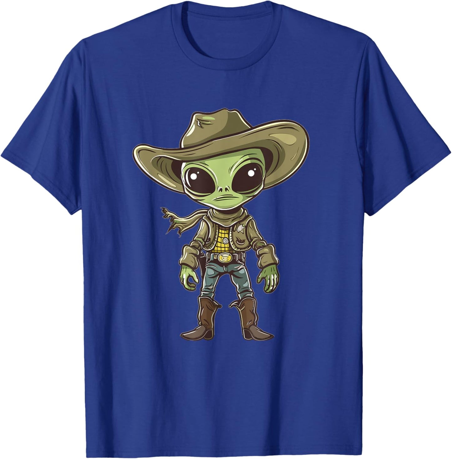 Cute Alien Cowboy T-Shirt - T-Shirt | Royal