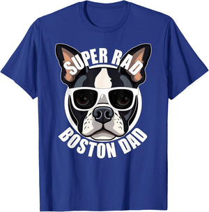 Boston Terrier Dad Funny Father’s Day Dog Men’s T-Shirt - T-Shirt | Royal