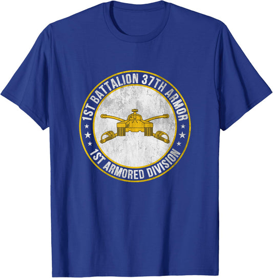 1st Battalion 37th Armor 1st Armored Division Veteran T-Shirt - T-Shirt | Royal