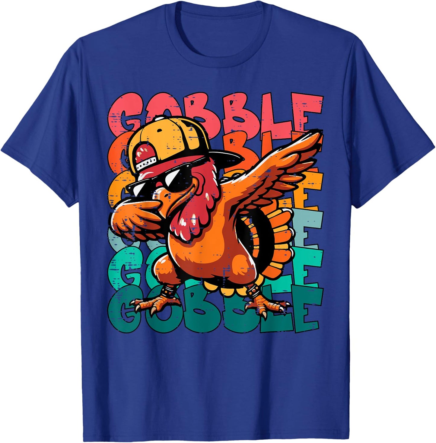 Thanksgiving Turkey Dab Gobble Funny Toddler Boys Kids Youth T-Shirt - T-Shirt | Royal