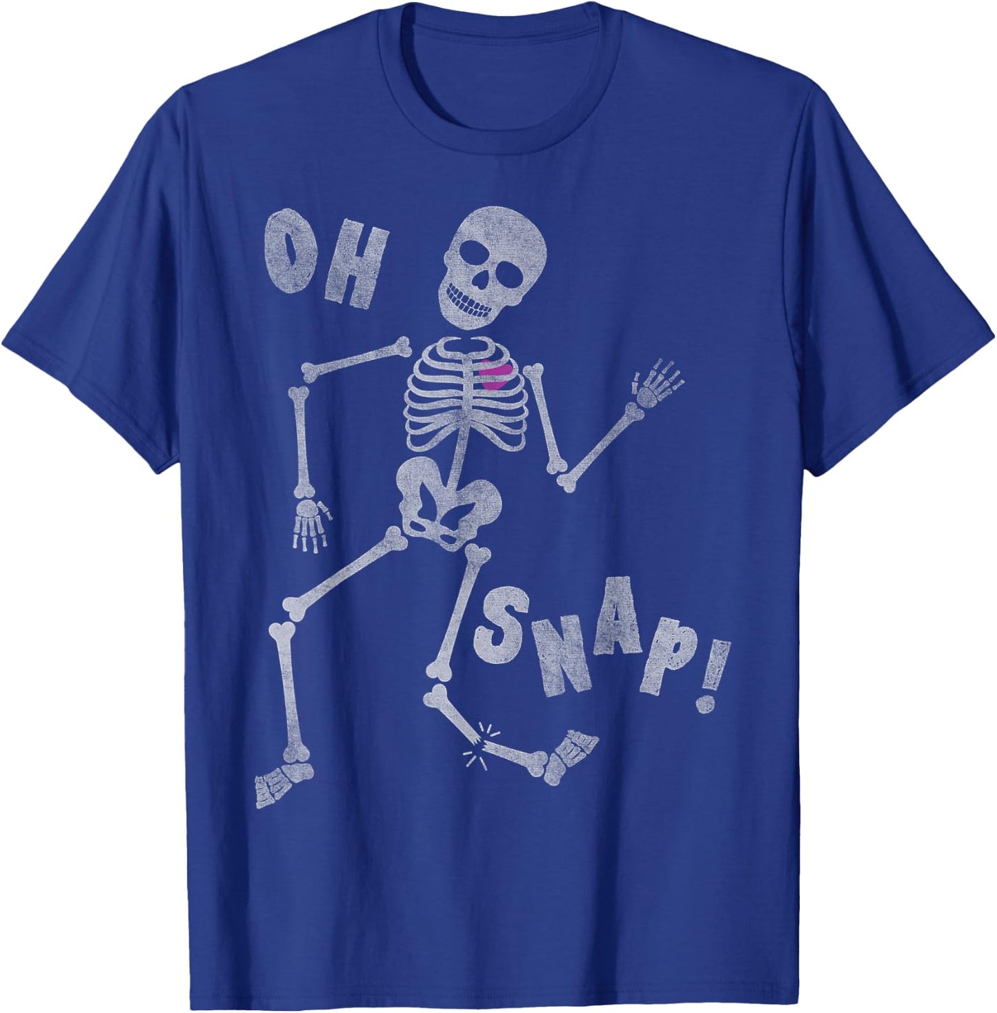 Halloween Oh Snap Skeleton Broken Leg T-Shirt - T-Shirt | Royal