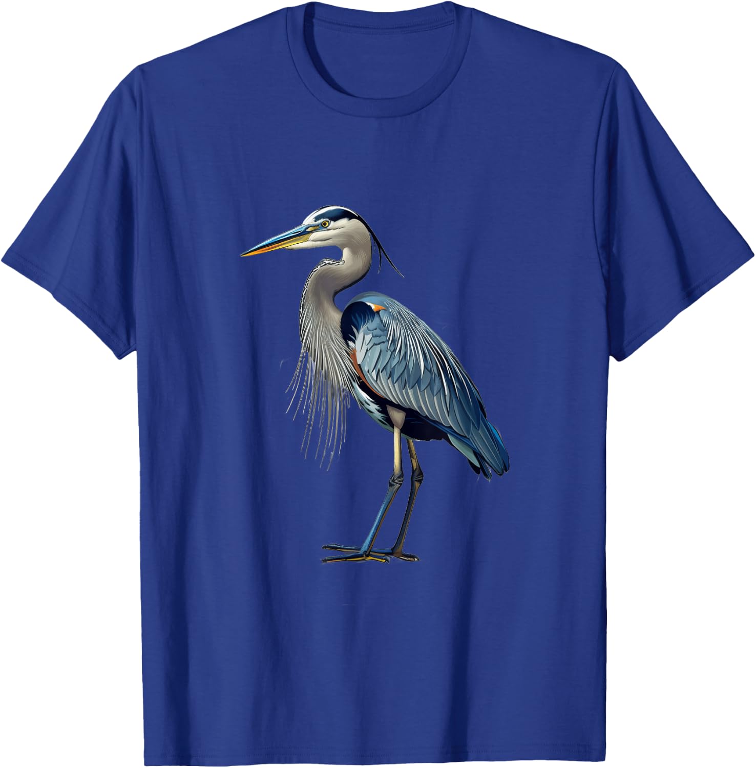 Great Blue Heron Round Image T-Shirt - T-Shirt | Royal