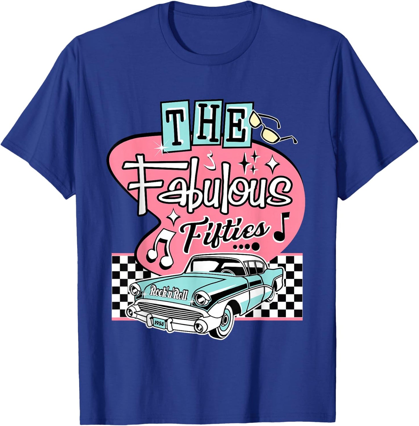 50s Rockabilly Vintage 1950s Clothing Men Sock Hop T-Shirt - T-Shirt | Royal