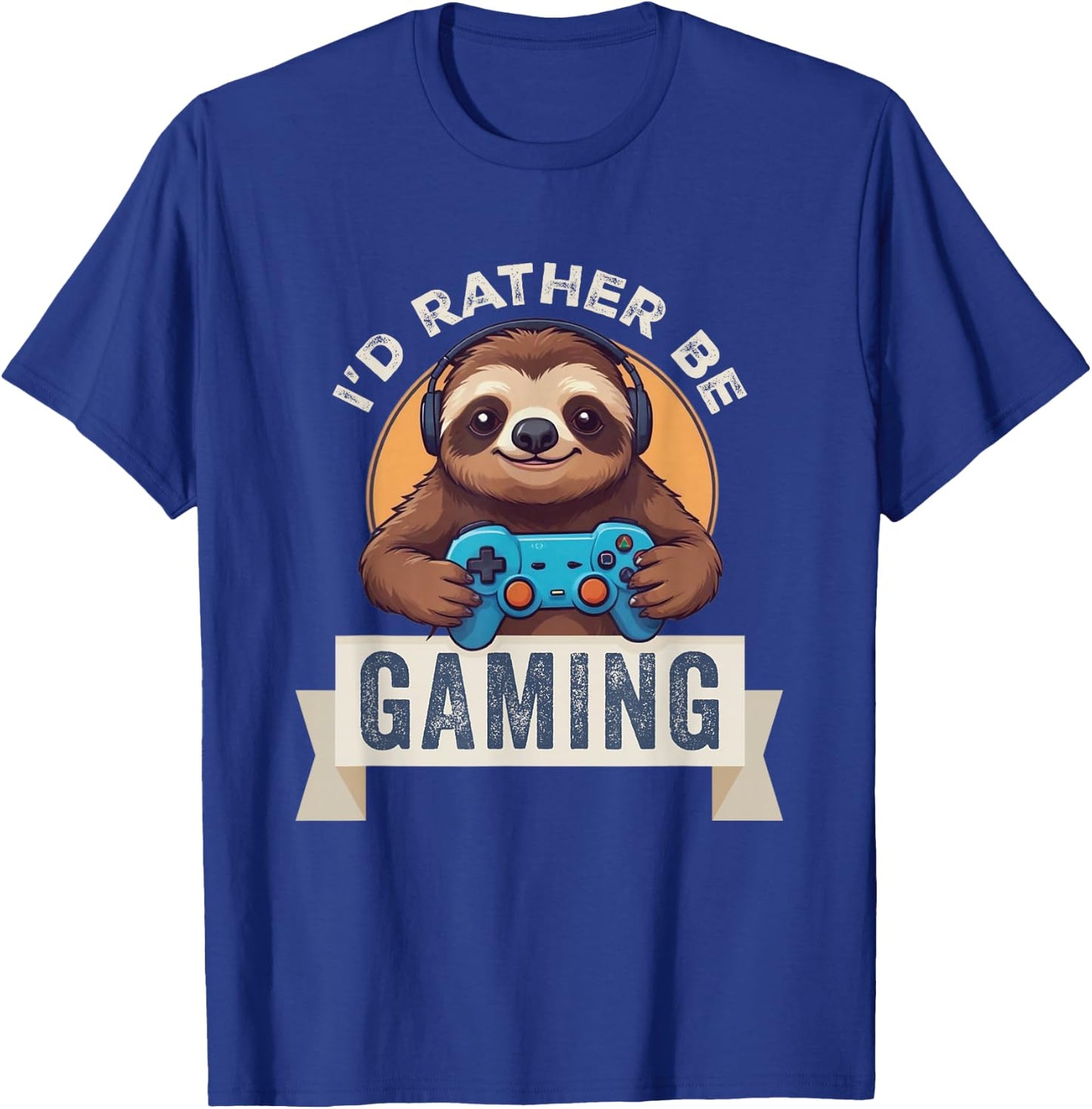 Sloth Gamer, I'd Rather Be Gaming T-Shirt - T-Shirt | Royal