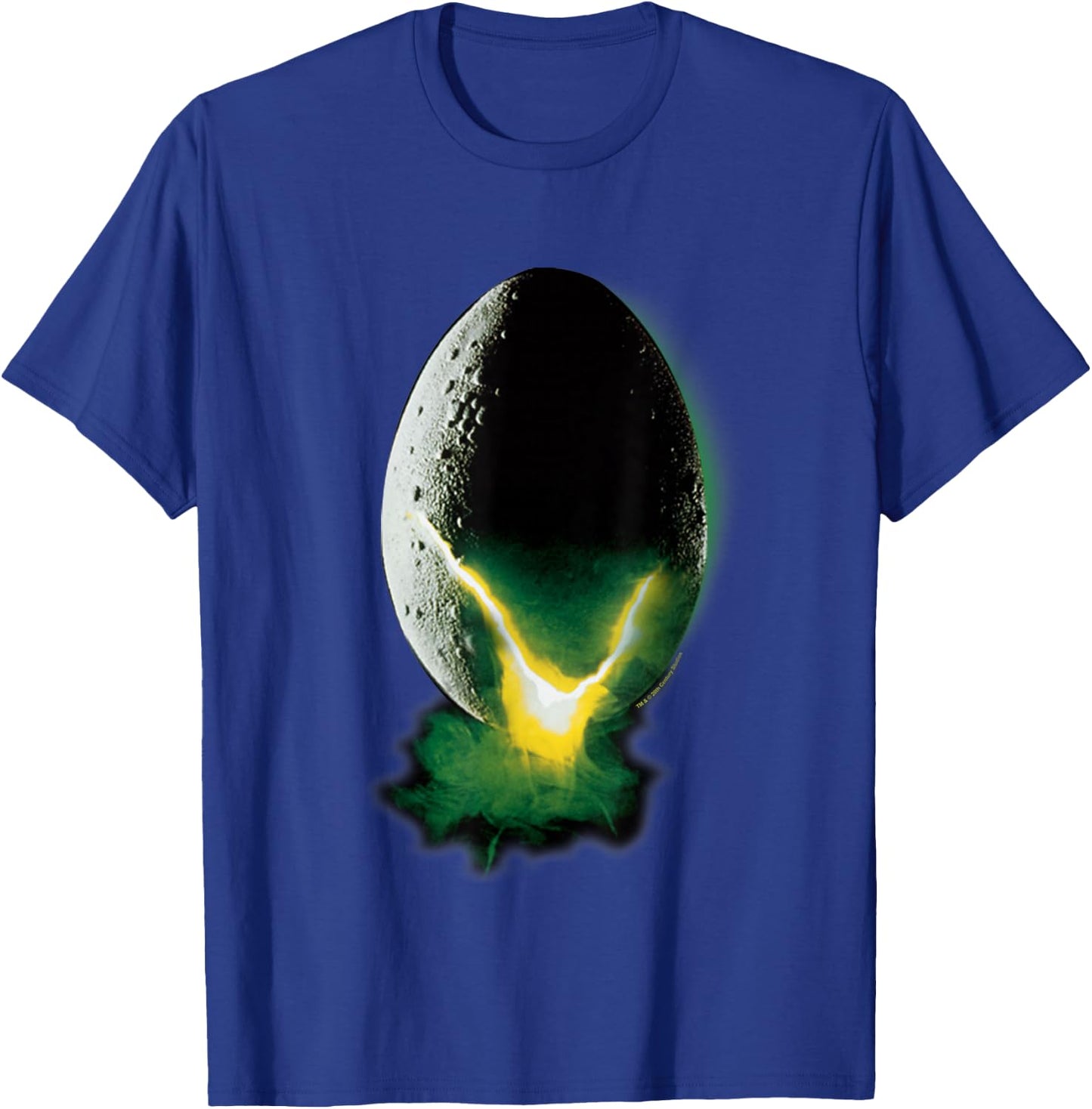 Aliens Iconic Xenomorph Egg Hatching Neon Big Chest Poster T-Shirt - T-Shirt | Royal