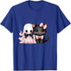 Black Cat Pink Ghost Halloween Pink Bows Coquette Girl Women T-Shirt - T-Shirt | Royal