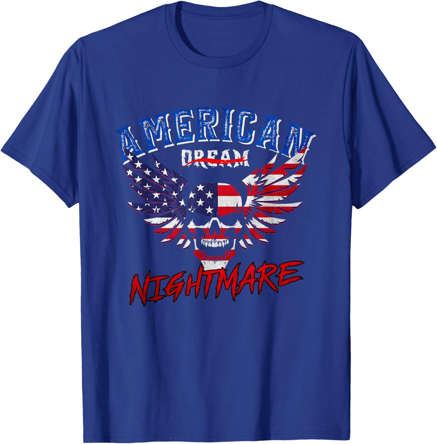 Nightmares Funny Outfits Vintage American Flag Dream Apparel T-Shirt - T-Shirt | Royal