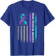 American Flag Suicide Prevention Awareness Teal and Purple T-Shirt - T-Shirt | Royal