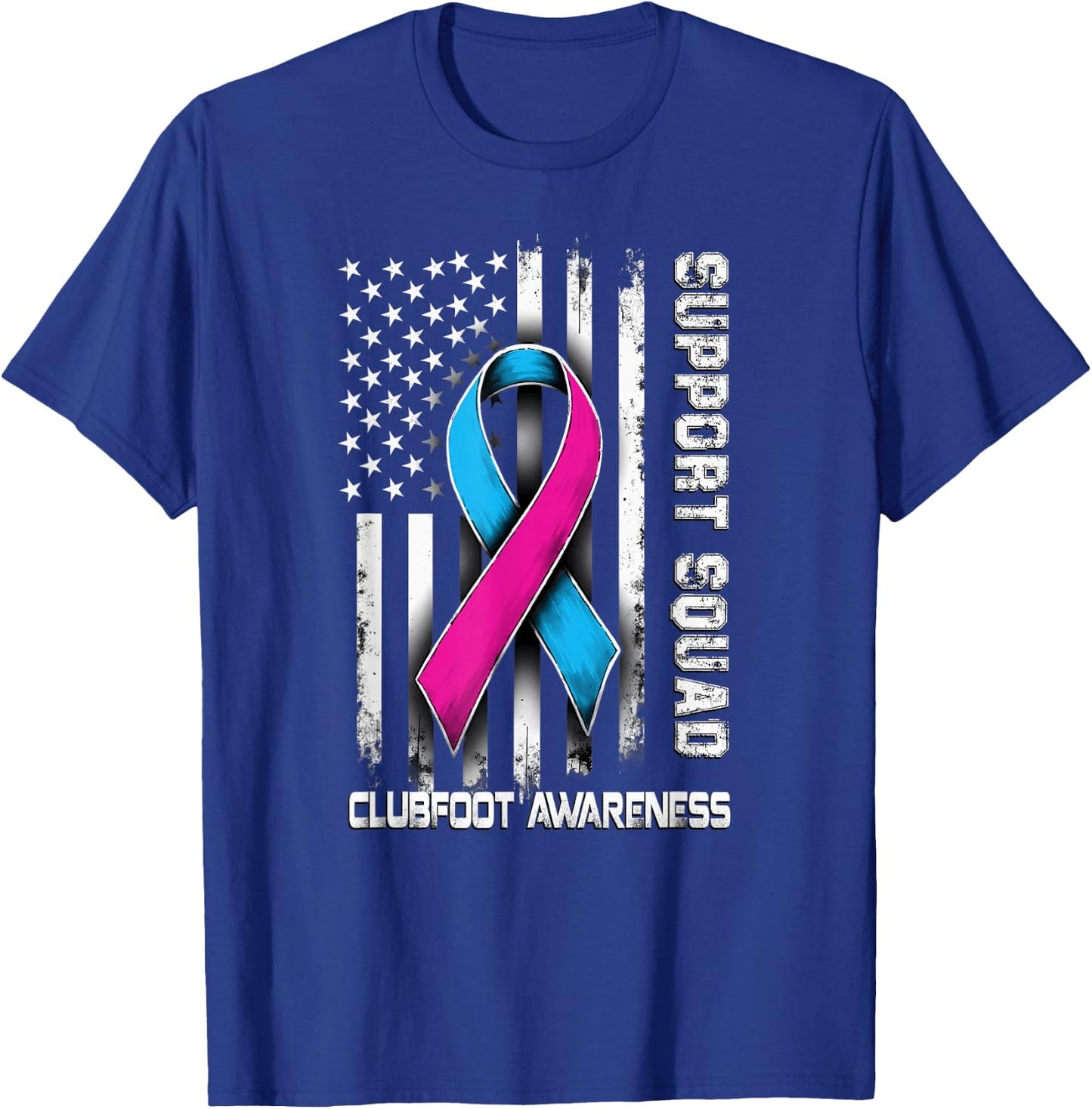 Retro Support Squad Clubfoot Awareness T-Shirt - T-Shirt | Royal