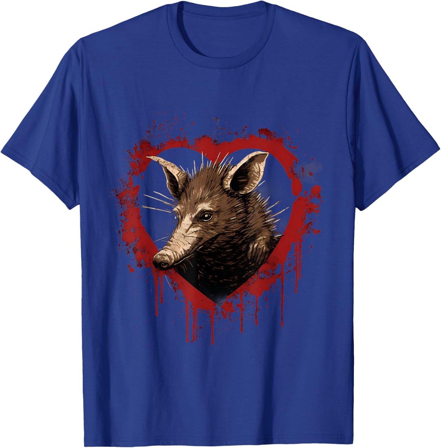 Aardvark Drawing Heart Animal Art Splash Nature Artwork T-Shirt - T-Shirt | Royal