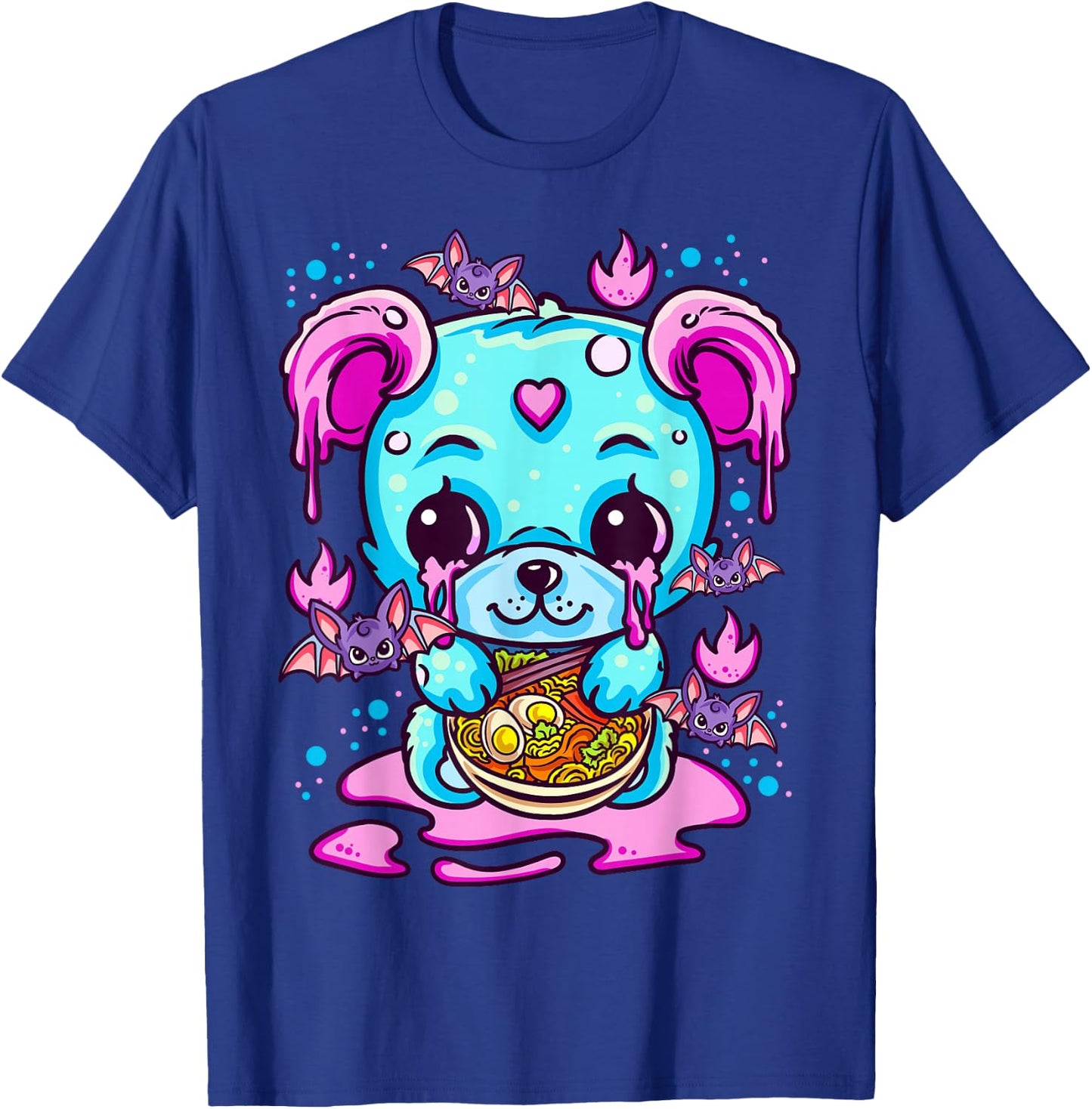 Cute Kawaii Creepy Pastel Goth Puppy Eating Ramen Noodles T-Shirt - T-Shirt | Royal