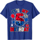 5th Birthday Present Boy Spider Web Theme Party 5 Year Old T-Shirt - T-Shirt | Royal