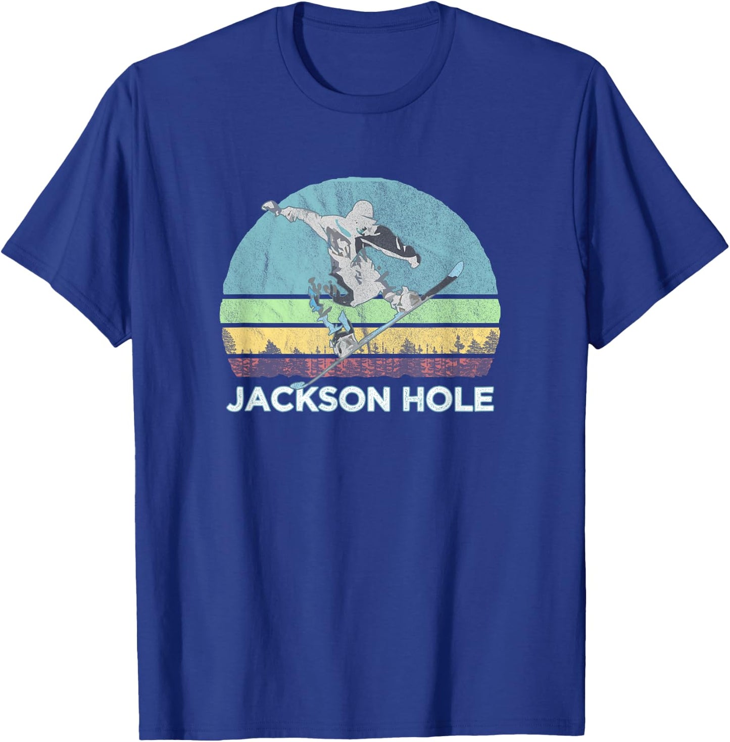 Jackson Hole Snowboard / Retro Vintage Jackson Hole, WY T-Shirt - T-Shirt | Royal