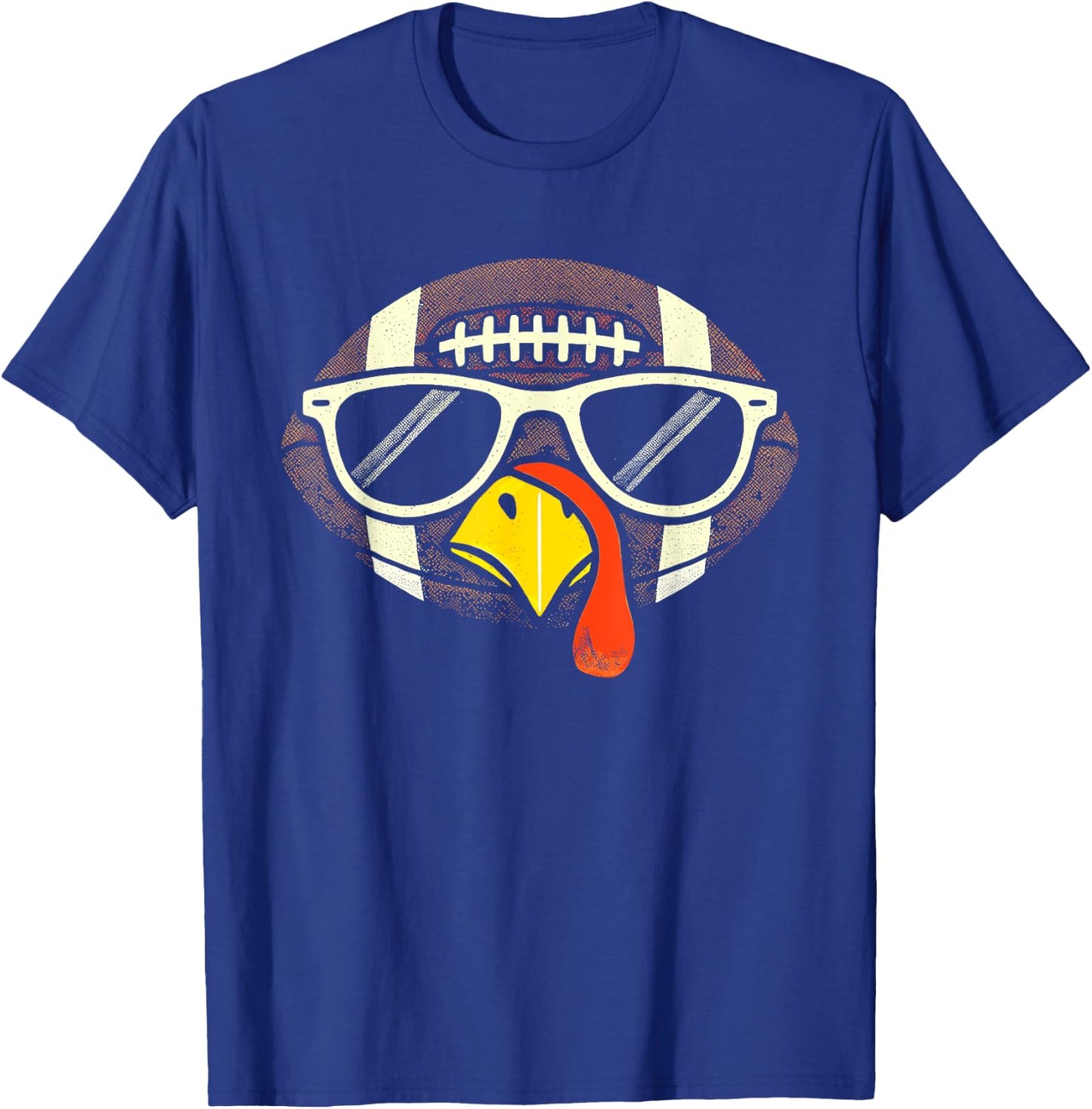 Football Turkey Face Sunglasses Thanksgiving Kid T-Shirt - T-Shirt | Royal