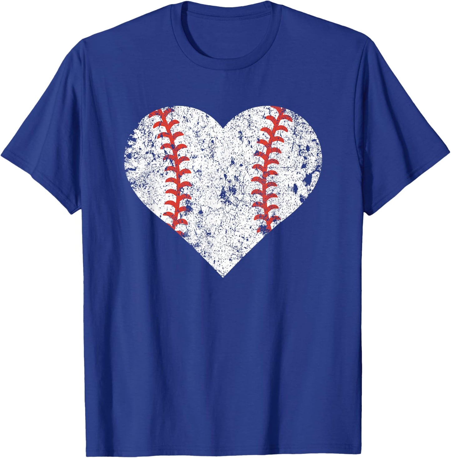 Vintage Retro Baseball Heart Baseball Lover T-Shirt - T-Shirt | Royal