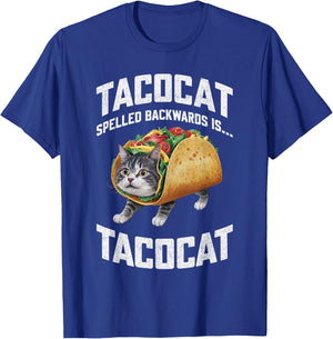 Tacocat Spelled Backward Is Tacocat Shirt Taco Cat Lover Men Women Girls Kids T-Shirt - T-Shirt | Royal