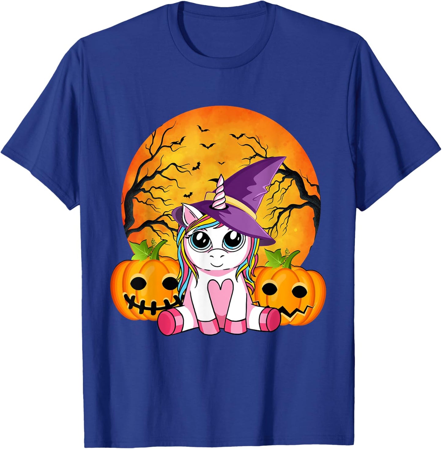 Cute Halloween Shirt Girls Women Witchy Unicorn Halloween T-Shirt - T-Shirt | Royal