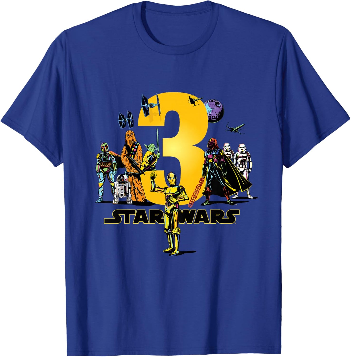 Star Wars Classic Characters Third Birthday 3 Years Old T-Shirt - T-Shirt | Royal