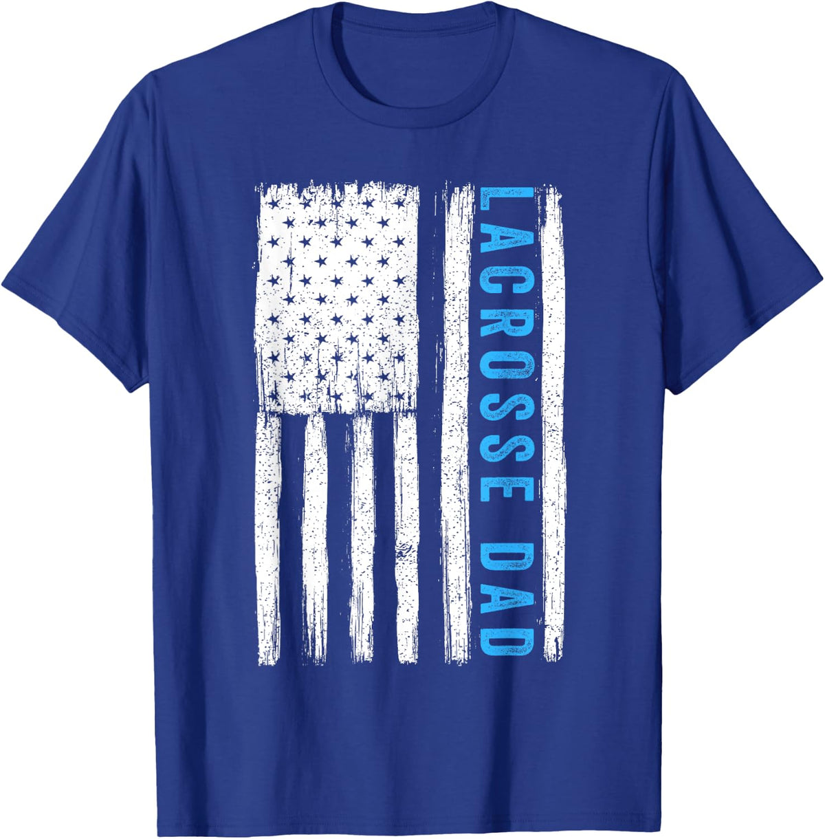 Vintage Lacrosse Dad American US Flag Best Father Papa Men T-Shirt - T-Shirt | Royal