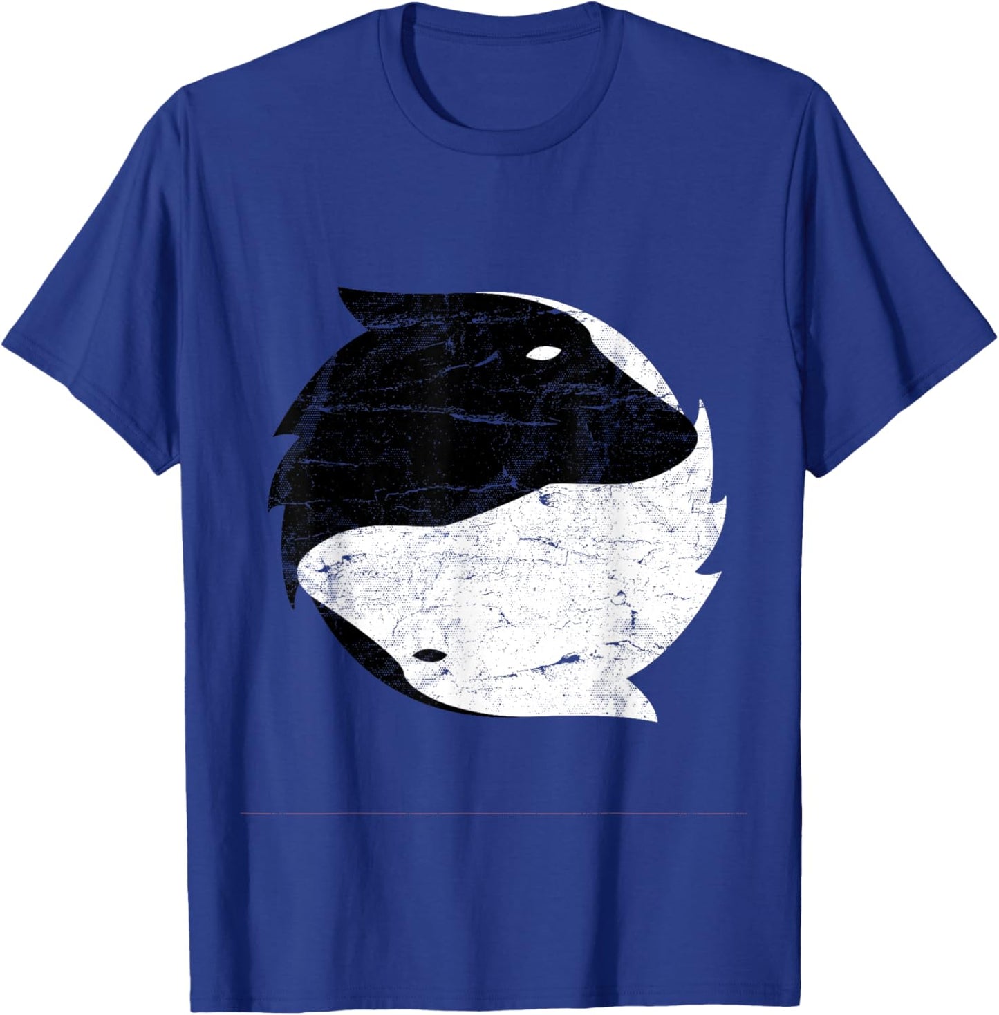 Yin Yang Wolf Shirt Gift Dog Spiritual T-Shirt - T-Shirt | Royal