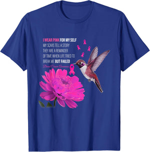 I Wear Pink For Myself My Scars Tell A Story Breast Cancer T-Shirt - T-Shirt | Royal
