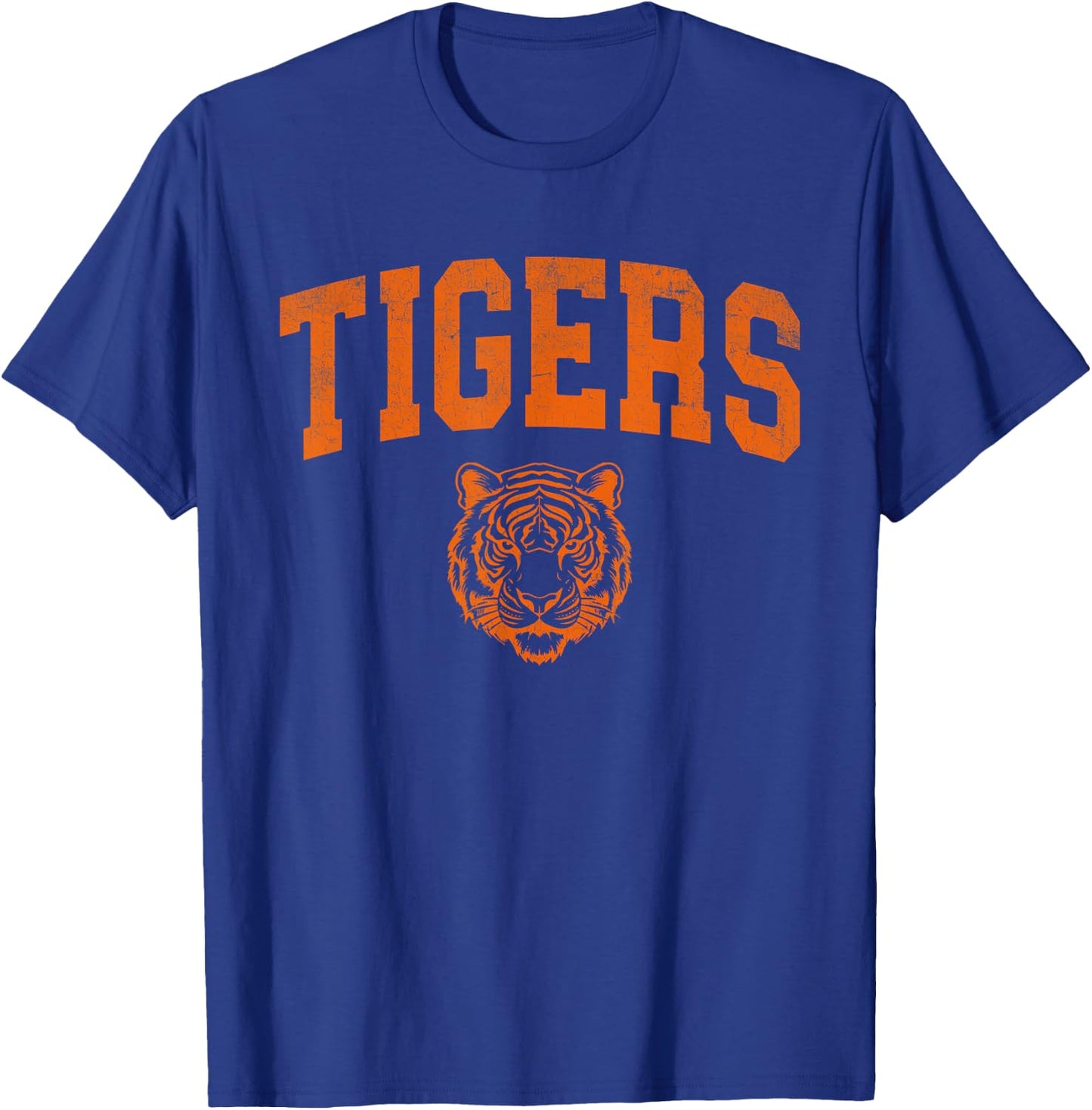 Retro Tigers School Sports Name Women Kids T-Shirt - T-Shirt | Royal