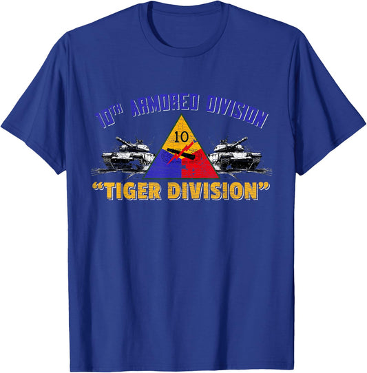 Veteran 10th Armored Division Tiger Division Vintage Gifts T-Shirt - T-Shirt | Royal