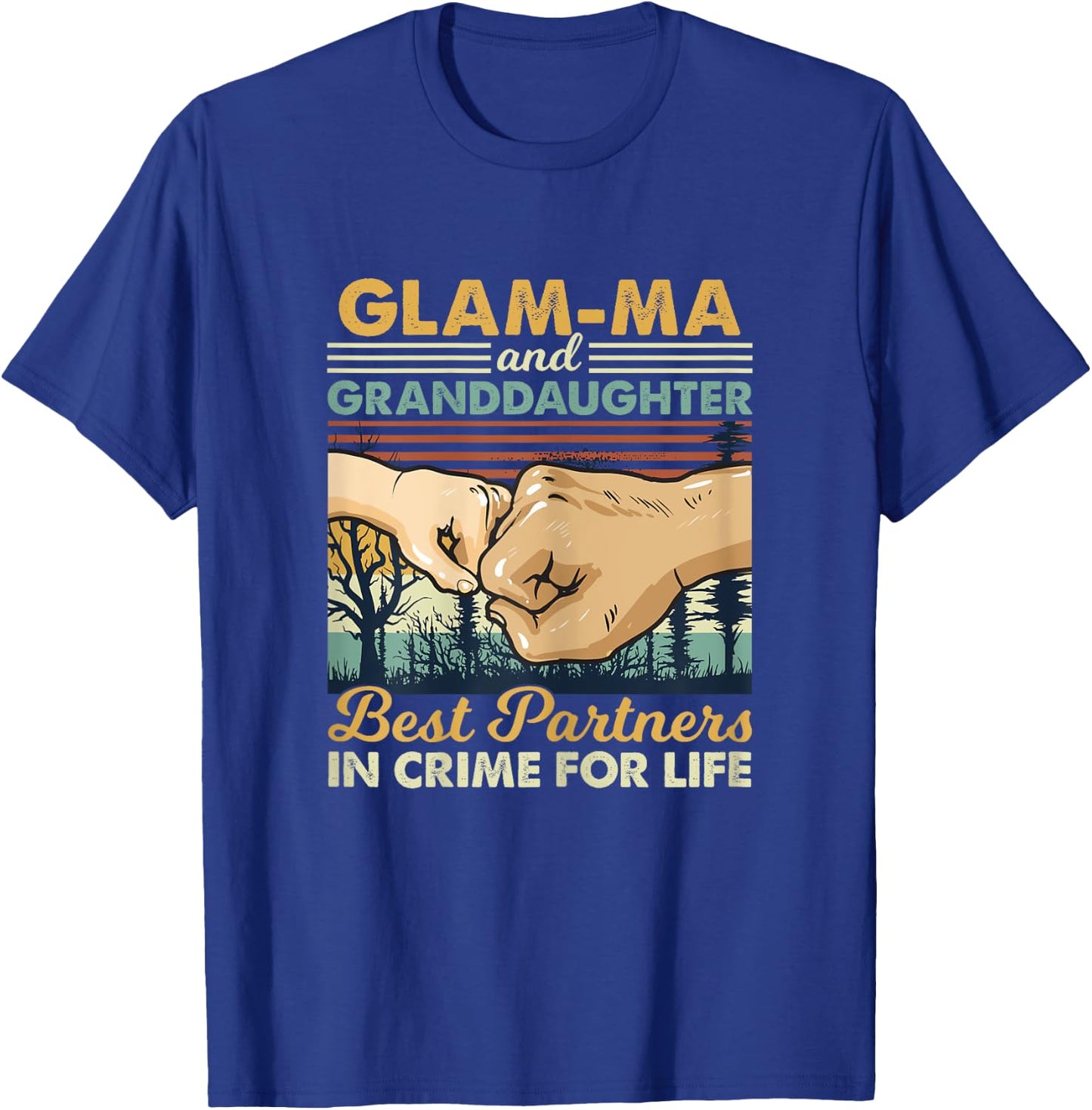 Glam ma and Granddaughter Partner In Crime Fist Bump T-Shirt - T-Shirt | Royal