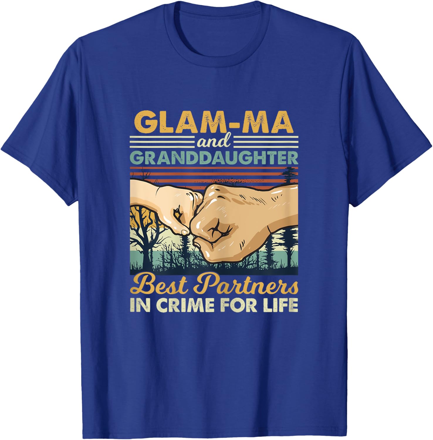 Glam ma and Granddaughter Partner In Crime Fist Bump T-Shirt - T-Shirt | Royal