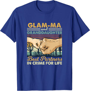 Glam ma and Granddaughter Partner In Crime Fist Bump T-Shirt - T-Shirt | Royal