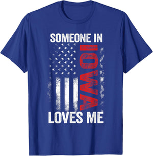 Someone In Iowa Loves Me Hawkeye State T-Shirt - T-Shirt | Royal