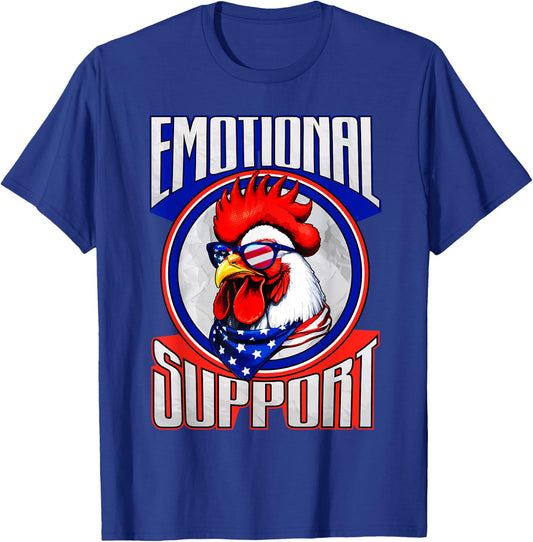 Emotional Support Chicken Lover Gift Funny Rooster T-Shirt - T-Shirt | Royal