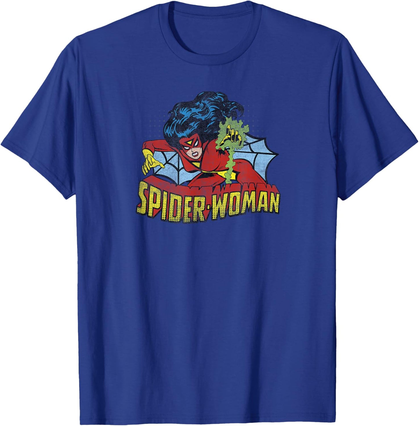 Marvel Comics Retro Distressed Spider-Woman Vintage T-Shirt - T-Shirt | Royal