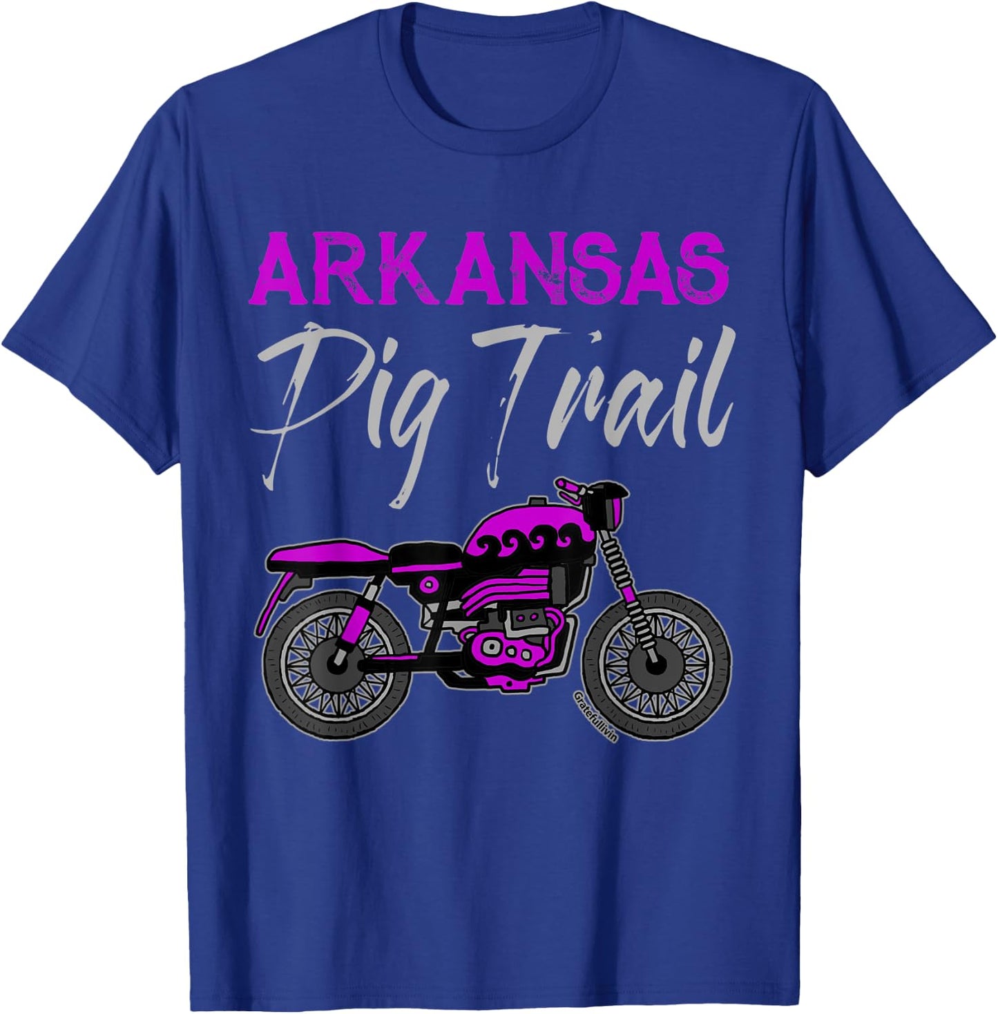 Arkansas Ozark Pig Trail Men Women Motorcycle Biker Gift T-Shirt - T-Shirt | Royal