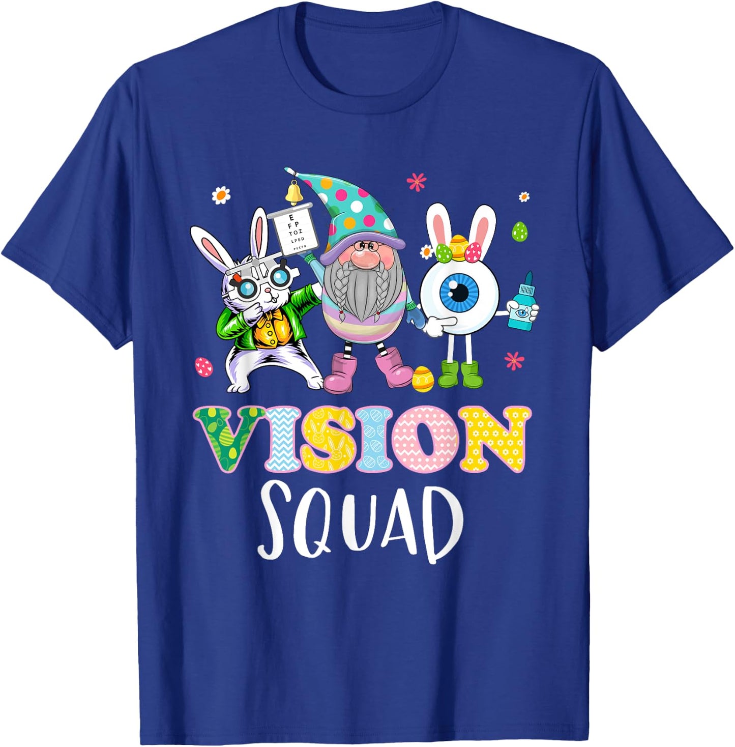 Funny Vision Squad Optometry Optometrist Bunny Easter Day T-Shirt - T-Shirt | Royal