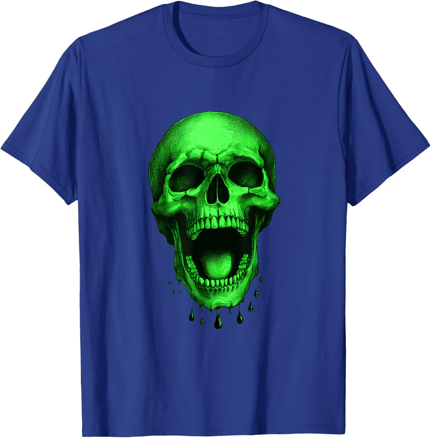 Neon Green Halloween Skull – Freaky! T-Shirt - T-Shirt | Royal