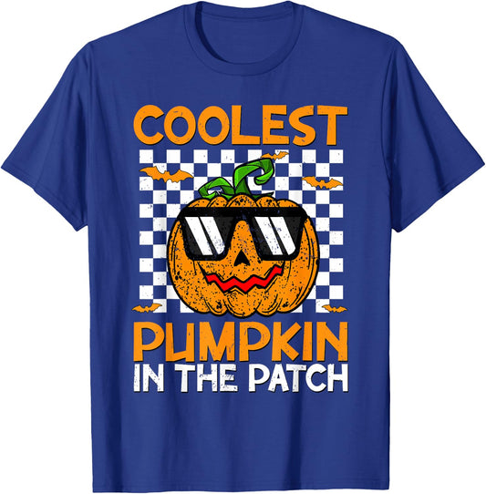 Coolest Pumpkin In The Patch Outfit Halloween Kids T-Shirt - T-Shirt | Royal